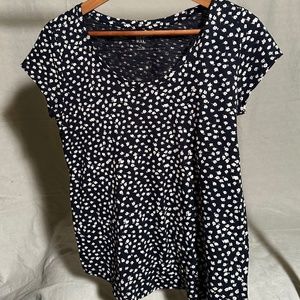 Women's Blue Gap Floral Summer Shirt (Petite Small)